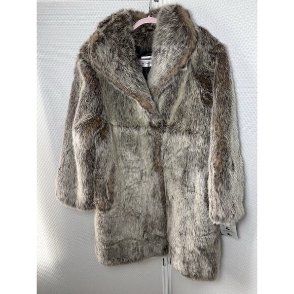 SCANDINAVIAN FOX FAUX FUR Unisex COAT NEW XL VINTAGE - Picture 12 of 16